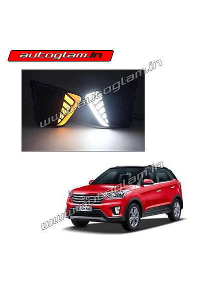 Hyundai Creta 2015-2018 LED DRL Fog Light Cover, AGHC019D