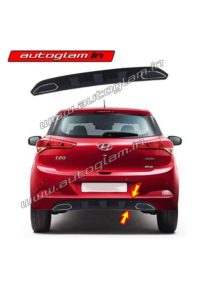 Hyundai Elite i20 2014-18 Rear Diffuser with Chrome Exhaust Tip, AGi20RD272