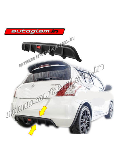 Maruti Suzuki Swift 2011+ Rear Bumper Diffuser with Brake LED Light, AGMSS10RD