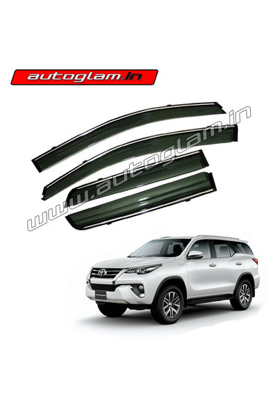 AGTF130DV, PREMIUM DOOR VISOR WITH CHROME LINING FOR TOYOTA FORTUNER 2016+ MODELS