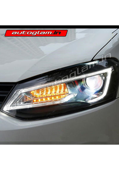 Volkswagen Vento 2010-20 Audi A4 Style HID Projector Headlights, AGVWA971H55W