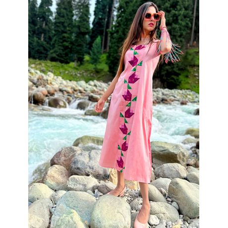 KAITLYNN GORGEOUS KASHMIR PATOLA SILK PATCHWORK DRESS