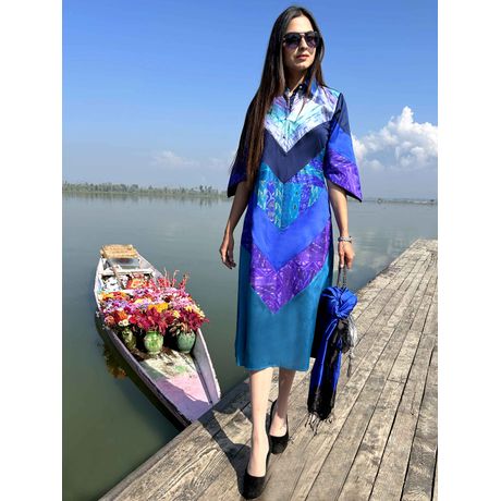 KENDRA GORGEOUS KASHMIR PATOLA SILK PATCHWORK DRESS