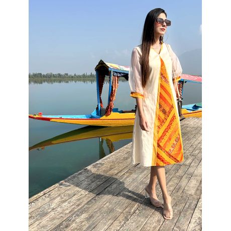 KATIE GORGEOUS KASHMIR PATOLA SILK PATCHWORK DRESS