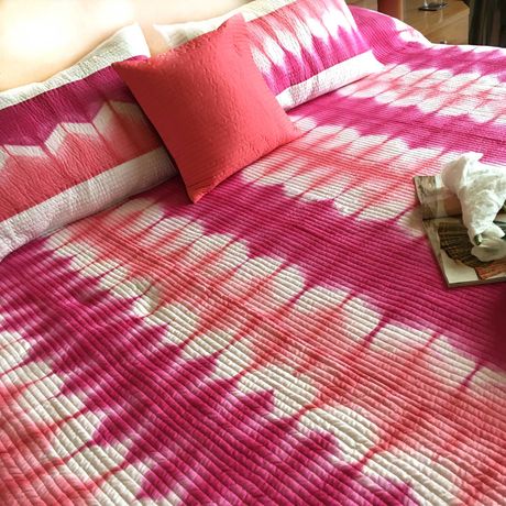 VERONICA  LOVE ALWAYS SHIBORI SHABANG QUILTED BEDCOVER SET