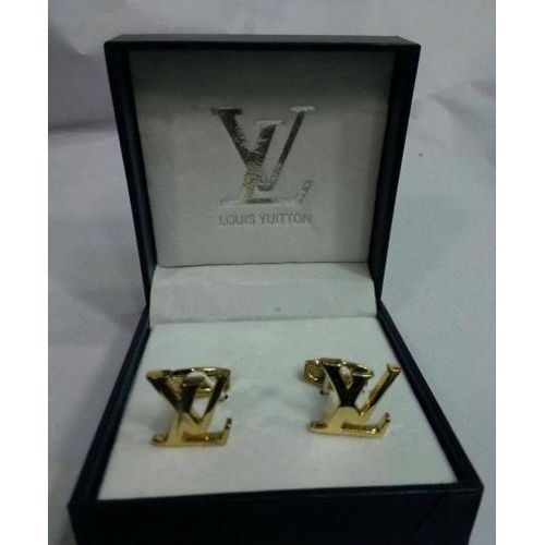 Replica Louis Vuitton Logo Gold Cufflinks, Replica LV Cufflinks, Replica Cufflinks India