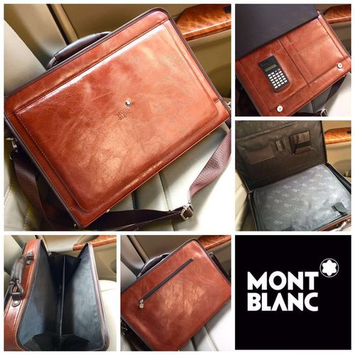 Replica Montblanc Brown Laptop Leather Bag, Replica Bags Online India, Replica Montblanc Bags
