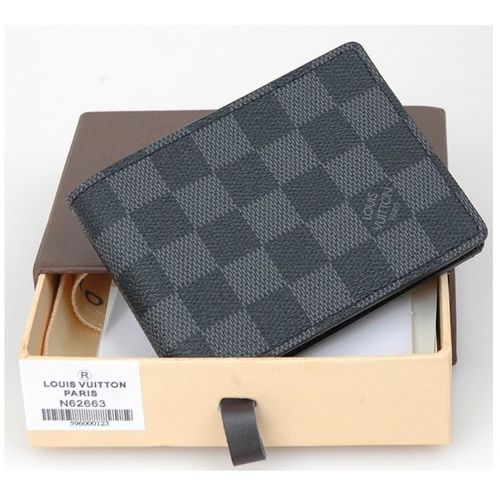 Replica LV Black Check Wallet, Mens Lv Wallet, Buy Wallets Online