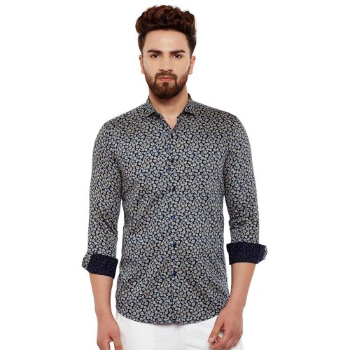 Dennison Mens Blue Floral Casual Shirt | Aw-17-046-40 | Dennison