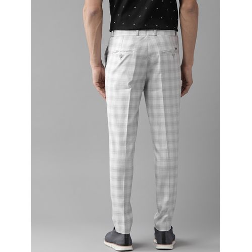 Tapered Fit Checked Smart Casual Trousers