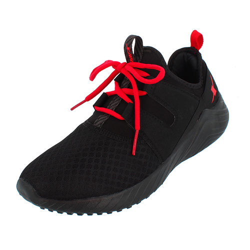 sparx men's black and red running shoes