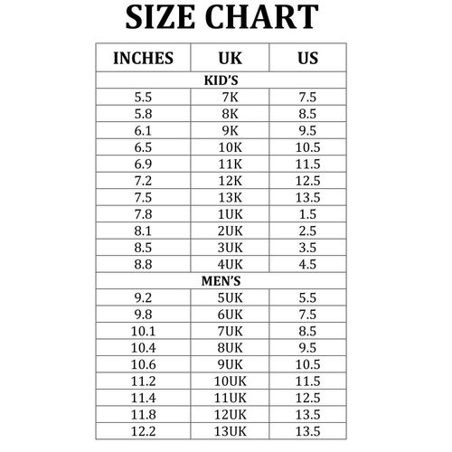 adidas children's shoes size chart