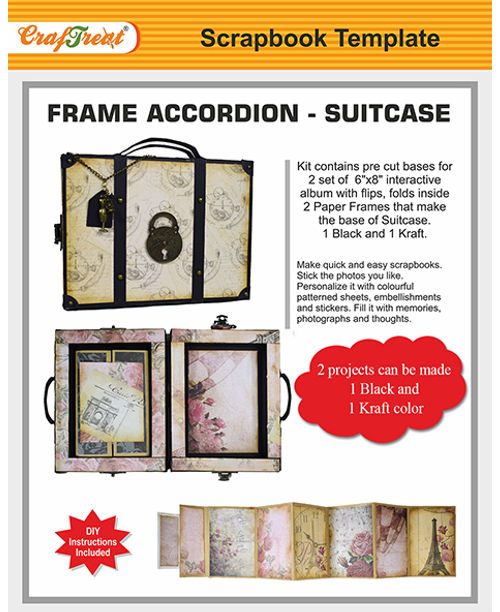 Download Craftreat Scrapbook Blank Frame Accordion Suitcase Album Base