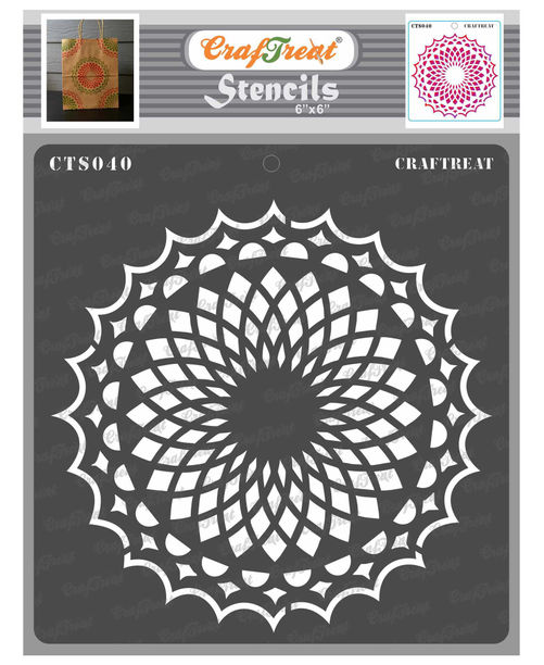 Download Lotus Flower Mandala Stencil For Painting 6x6 Inches Craftreat