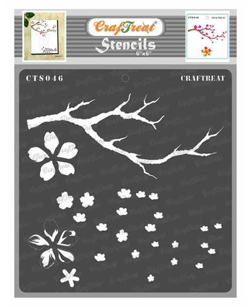 Download Craftreat Layered Cherry Blossom Stencil For Home Decor 6x6 Inches