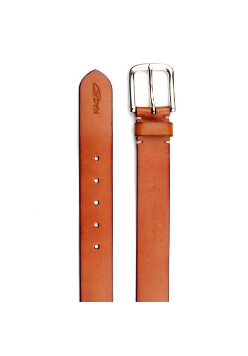 Colored Brown Casual leather Belt For Men With Stitch Detail