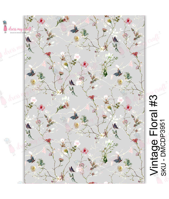 Vintage Floral Craft Tissue Paper