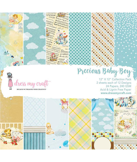 Baby Boy Scrapbook Layout, 12 by 12 Scrapbook Pages, Baby Scrapbook Pages