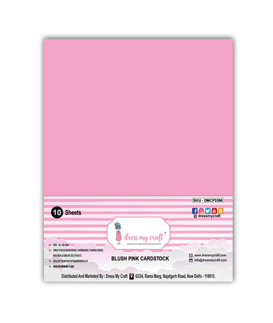 Blush Pink Cardstock - 825 Inch X 1175 Inch - 250 Gsm, Dmcp3598