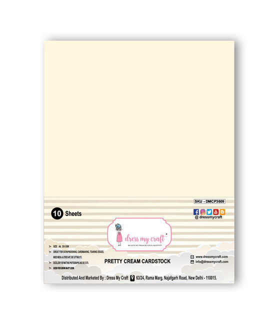 Pretty Cream Cardstock - 8.25 inch x 11.75 inch - 250 gsm