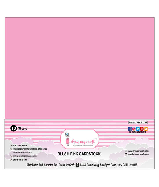 Blush Pink Cardstock 12x12 - 250 Gsm, Dmcp3763