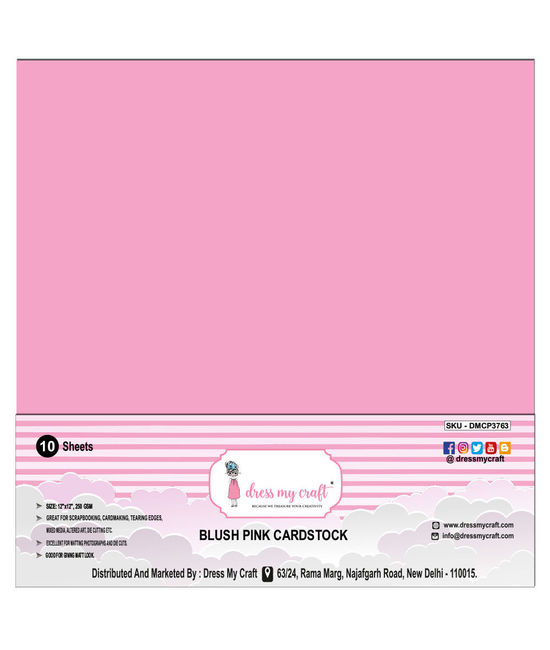 Blush Pink Cardstock - A4 - 250 Gsm, Dmcp3598