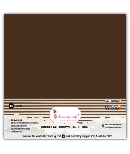 Chocolate Brown Cardstock 12x12 - 250 Gsm, Dmcp3807