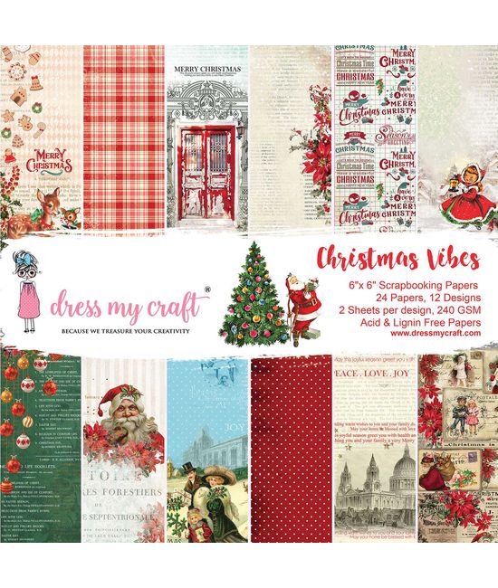 6x6 - Christmas Time Scrapbook Paper