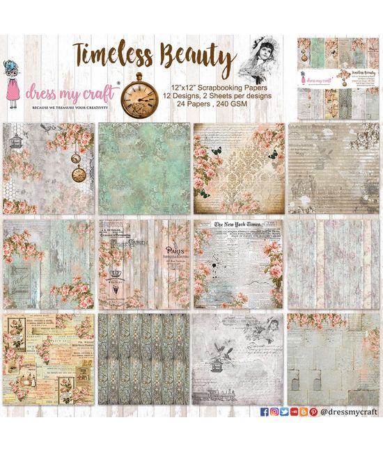 Timeless Beauty 12x12 Paper Pad, Dmcp6194