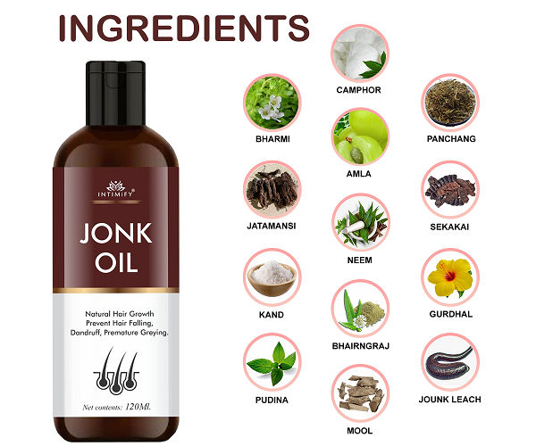 Intimify Jonk hair oil, Hair growth oil, Leech hair oil for men & women develops new hair and promotes hair growth 120ml pack of 1. Intimify Jonk hair oil, Hair growth oil, Leech hair oil for men & women develops new hair and promotes hair growth 120ml pack of 1.
