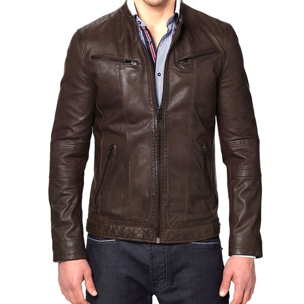 Buy Designer Brown Leather jackets for Men online in India