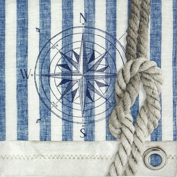 Napkin - Compass And Rope (Decoupage Napkin)