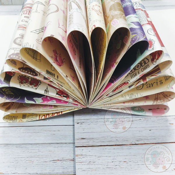 Paris And London Wrapping Paper Book (225 X 304 X 4 mm)