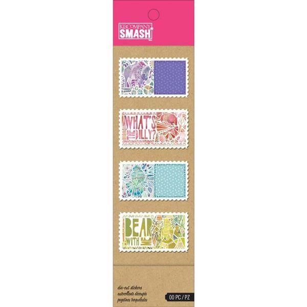 SMASH Animal Stamp Die-Cut Stickers 24/Pkg