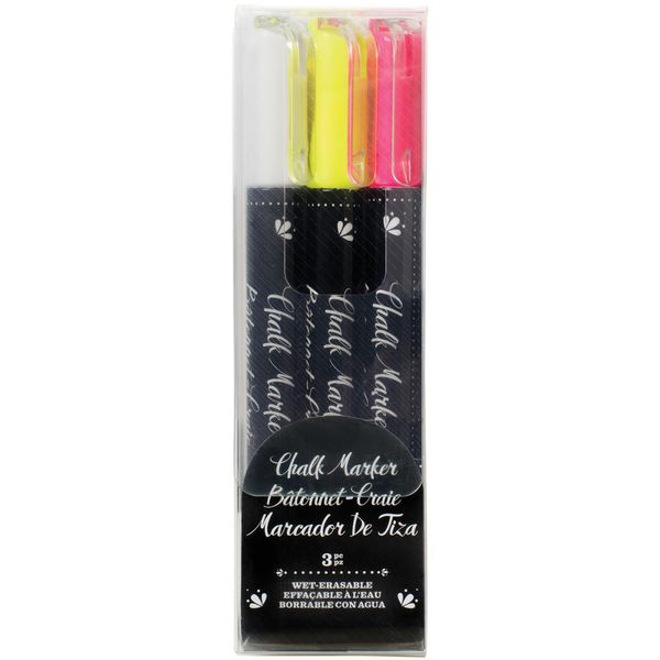 White, Yellow, Pink - Chalk Markers