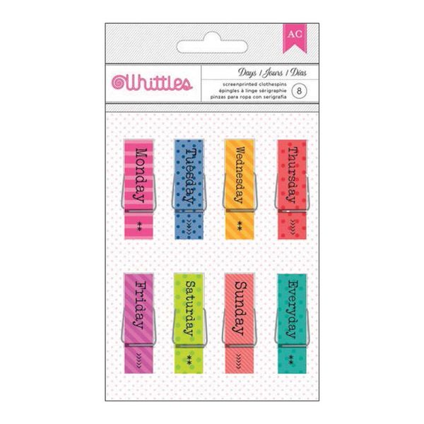 Days Of The Week - Whittles Clothespins 8/Pkg