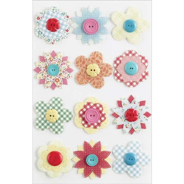 Stitched Button Flowers