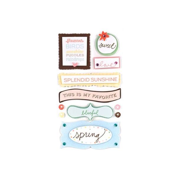 3 Dimensional Stickers with Glitter Accents - Feather Phrases