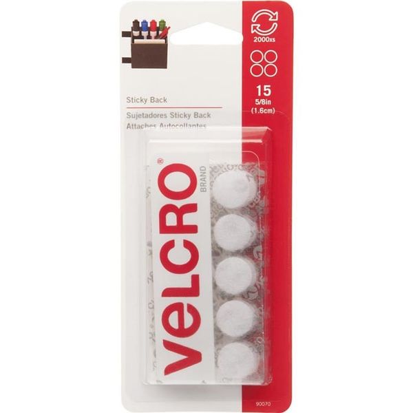 White Velcro - Self Adhesive Coins