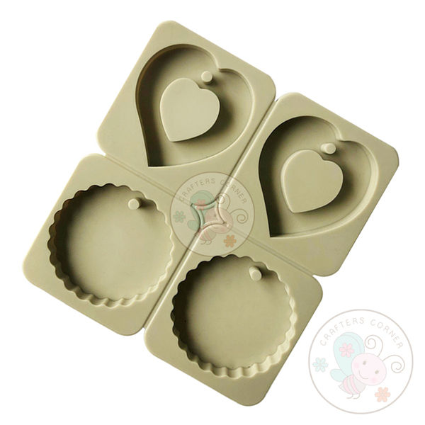 Scalloped Circle & Heart Aromatherapy Wax Mould