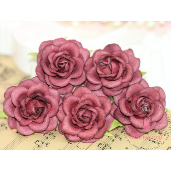 Curved Roses 45 MM - Vintage Maroon