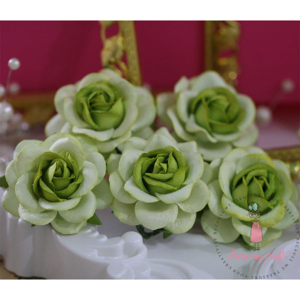 Curved Roses 45 MM - Green Beauty