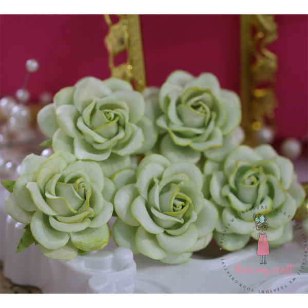 Curved Roses 45 MM - Soothing Green