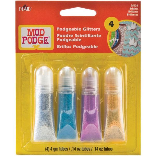 Podgeable Glitter .34oz 4/Pkg