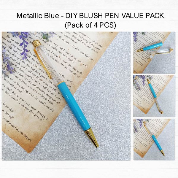 Metallic Blue - Diy Blush Pen Value Pack Pack Of 4 Pcs