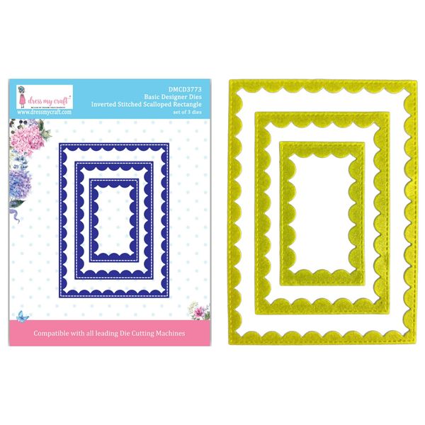 Inverted Stitched Scalloped Rectangle - Basic Designer Dies