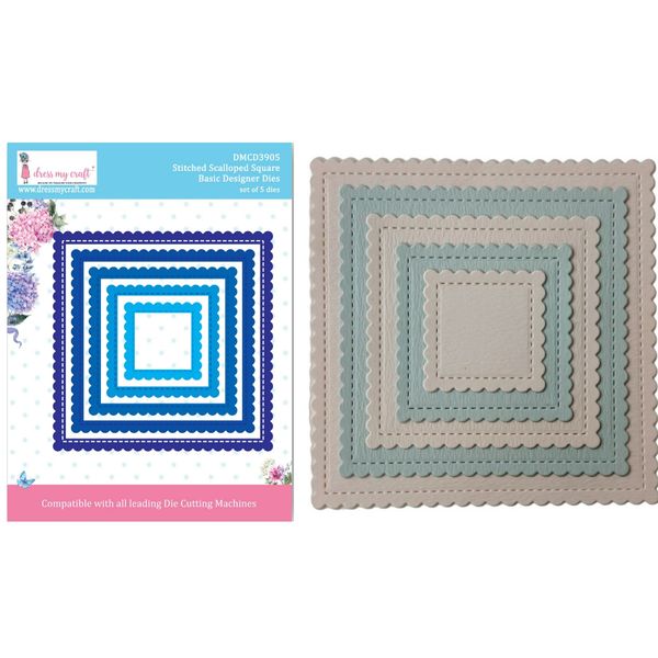 Stitched Scalloped Square - Basic Designer Die