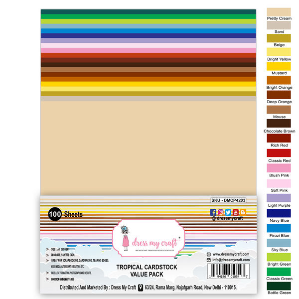 Tropical Cardstock A4 (Pack of 100 Sheets)