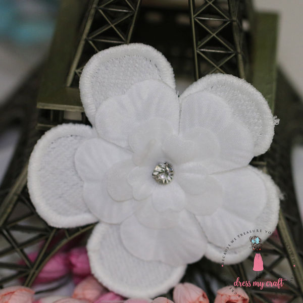 Soft Fabric Flower - White