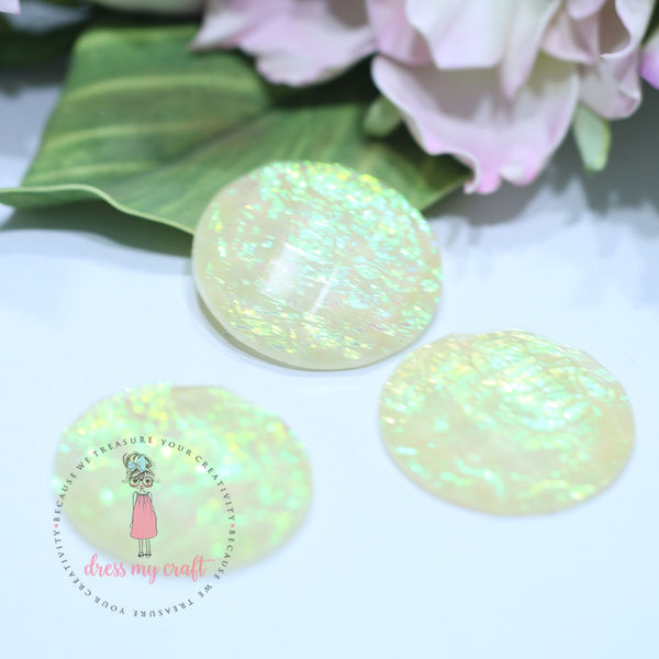 Shiny Round Cabochons - Gloden